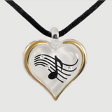 Music Note Heart Necklace, Musician Gift Necklace, Handcrafted Heart Pendant Gift, Gift for Her, Women, Mom