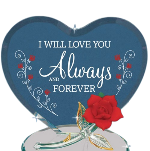 Heart Figurine, Always & Forever Rose, Handmade Valentine's Day Gift, Love Heart, Anniversary Gift, Birthday, Valentines Day, Wedding Rose
