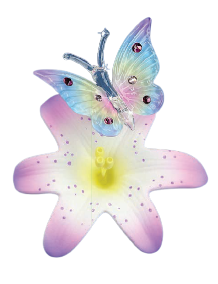 Crystal Butterfly, Glass Pink Lily, Handcrafted Figurine Home Decoration, Handmade Gift Gor Women