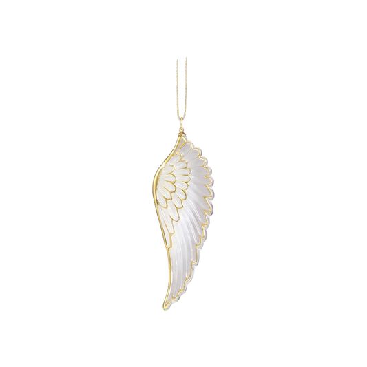Glass Baron Angel Wing Christmas Ornament with 22kt Gold Accents