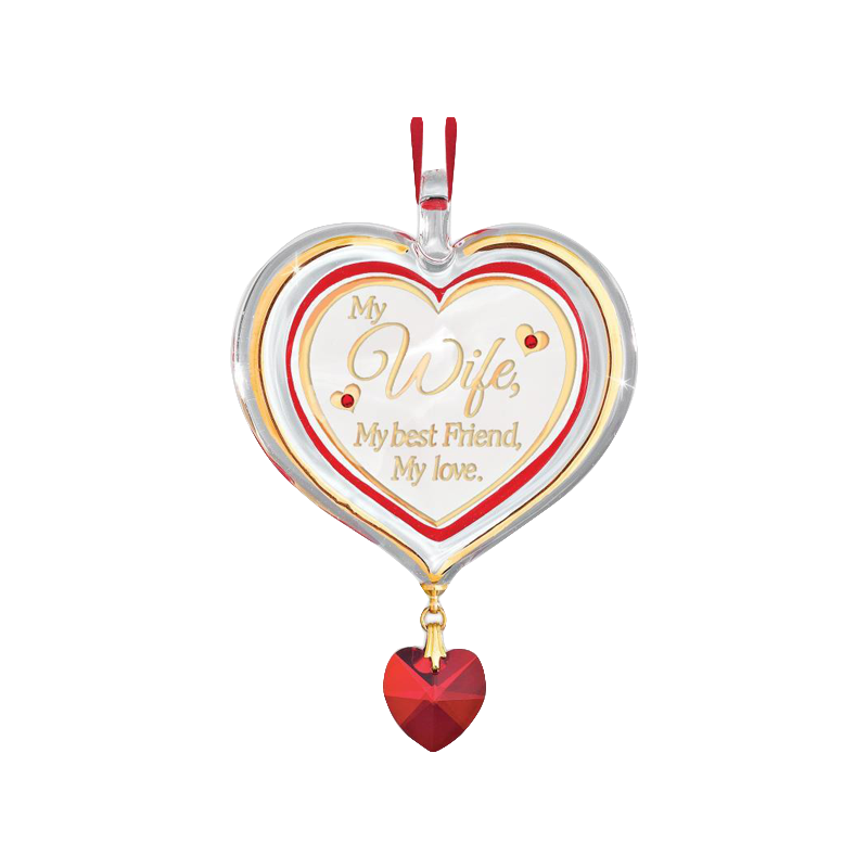 Glass Baron ~ My Wife My Best Friend My Love Ornament