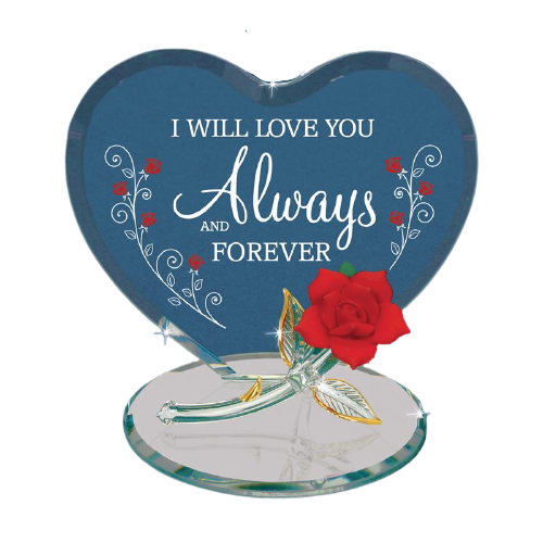 Heart Figurine, Always & Forever Rose, Handmade Valentine's Day Gift, Love Heart, Anniversary Gift, Birthday, Valentines Day, Wedding Rose