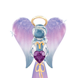 Lavender Angelique Angel Figurine, Handcrafted Glass Angel, Crystals Angel Gift, Angel Statue, Holiday Gifts for Her/Him, Home Decor