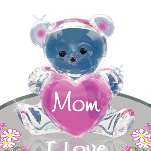 Glass Collectible Figurine Handcrafted Love You Bear