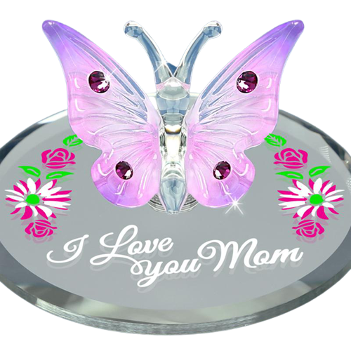 Crystal Butterfly Glass Figurine Handcrafted Gift for Mom, Christmas Gift, Mother's Day Gift