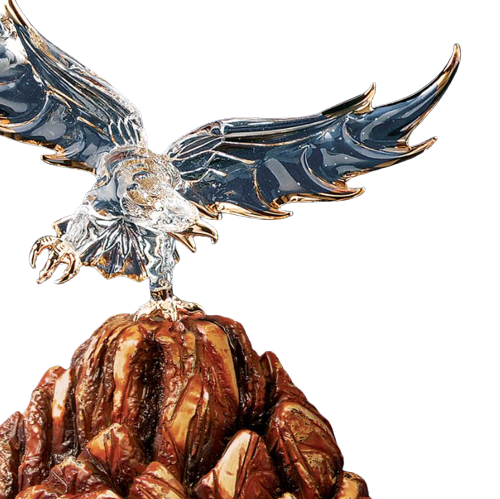 Glass Eagle Collectible Figurine with 22kt Gold Accents