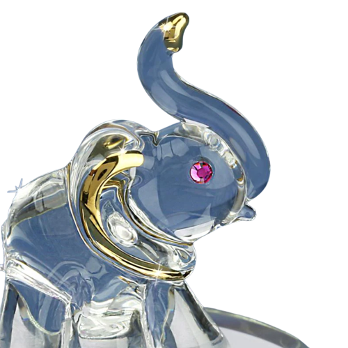 Glass Baron Elephant with Crystals and 22kt Gold Accents