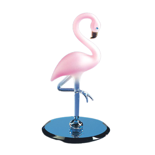 Glass Baron Flamingo Figurine with Crystals Accents