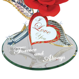 Handmade Rose Glass Figurines, Forever and Always, Anniversary Gift, Mother's Day Gift