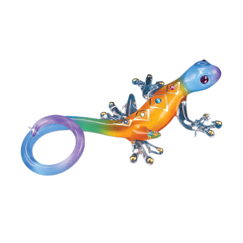 Colorful Gecko, Glass Gecko Figurine, Indoor Outdoor Décor, Handcrafted Figurine, Home Décor