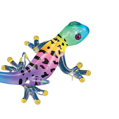 Island Gecko Lizard Figurine, Glass Gypsy Colorful Gecko, Reptile Lizard, Handmade Gifts Ideas, Home Decoration