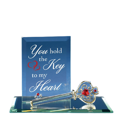 Handcrafted Key to my Heart, Glass Key Lover Gift, Valentines Day Gift - Anniversary gift, Romantic gift for couple