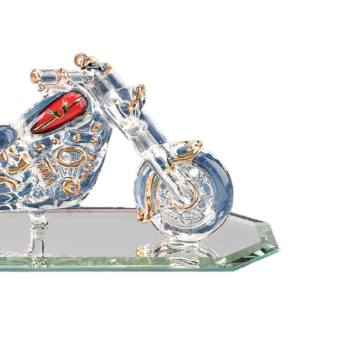 Glass Motorcycle Figurine, Handmade Gift for Biker, Motorbike Lovers Gift, Motorcycle Lover Gift for Men, Dad