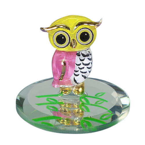 Glass Owlet Handcrafted Figurine with 22kt Gold Accents