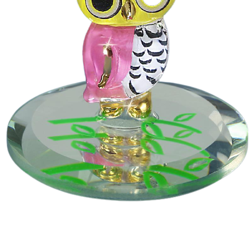 Glass Owlet Handcrafted Figurine with 22kt Gold Accents