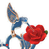 Hummingbird & Red Rose Glass Figurine, I Love You Anniversary Gifts, Gift for Wife