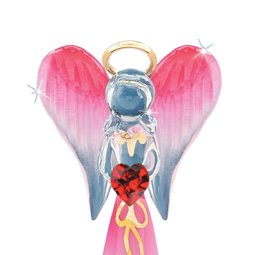 Red Angel Figurine, Angelique Glass Figurine, Handmade Angel Gift, Angel Statue, Holiday Gifts for Her/Him, Home Decor