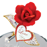 Red Rose Figurine Handmade Decor Forever and Always Anniversary Gift