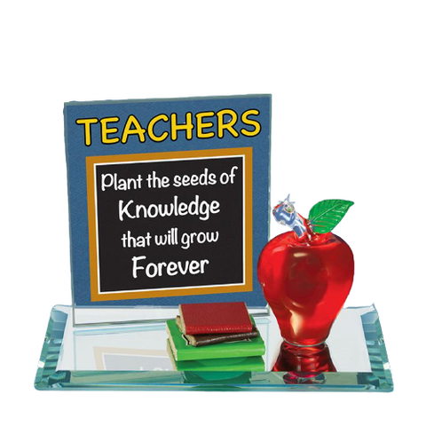 Teacher Appreciation Gift, Gift For Teacher, Handcrafted Red Glass Apple, Retirement Figurine, Retirement Gift for Teachers