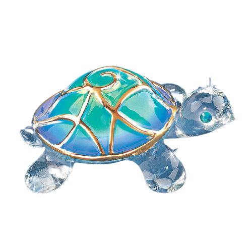 Tiffany Turtle Figurine, Handmade Glass Turtle, Home Decor, Handcrafted Gift Ideas, Crystal Turtle